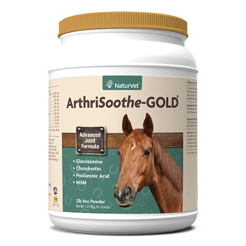 NaturVet ArthriSoothe Gold Advanced Joint Horse Supplement Powder  For Healthy Joint Function in Horses  Includes Glucosamine, MSM, Chondroitin, Hyaluronic Acid  60 Day Supply