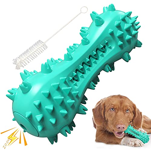 lifein Dog Chew Toy - Squeaky Toothbrush Durable Rubber Dog Toys for Teeth Cleaning, Tough Dog Toys for Aggressive Chewers Puppy/Medium/Large Dog Breeds Dental Care
