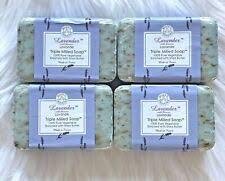 Trader Joe's Lavender With Flowers Lavande Tripple Milled Soap 100% Pure Vegetable Oil With Shea Butter (Case of 4)