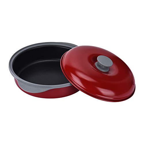 Microwave Frying Pan Skillet, Grill & Crisper Pan with Lid Allows You to Fry, Sizzle, and Brown Foods in the Microwave, Micro Cookware for Grilling, Reheating, and Cooking a Variety of Dishes