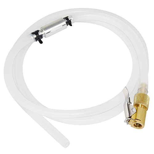 FIRSTINFO High Pressure Brake Bleeder Tool, Lockable Brake Fluid Bleeder Hose with Non Return One-Way Check Valve