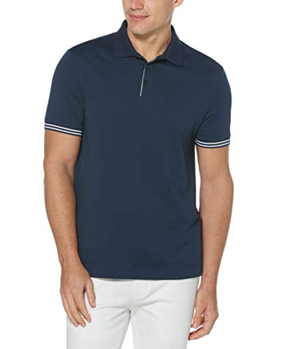 Perry Ellis Men's Icon Polo Shirt, Solid Ink Blue, Medium
