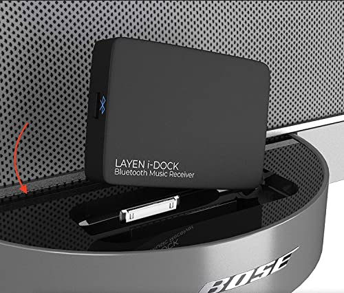 LAYEN i-DOCK 30 Pin Bluetooth Adapter Audio Receiver for Bose SoundDock - Wireless Bluetooth for iPod iPhone Music Docking stations - Premium Qualcomm CSR Chipset, aptX & Multi-Pair (Not Suitable for Cars)
