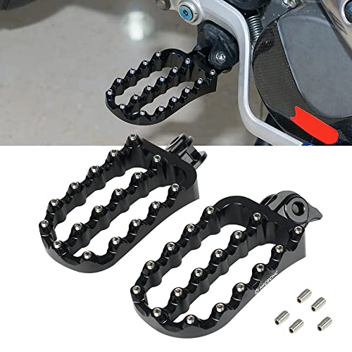 NICECNC Black Wide Rider Motorcycle Footpeg Foot Pegs Pedals Footsteps Compatible with KTM 390 Adventure 2020 2021 2022