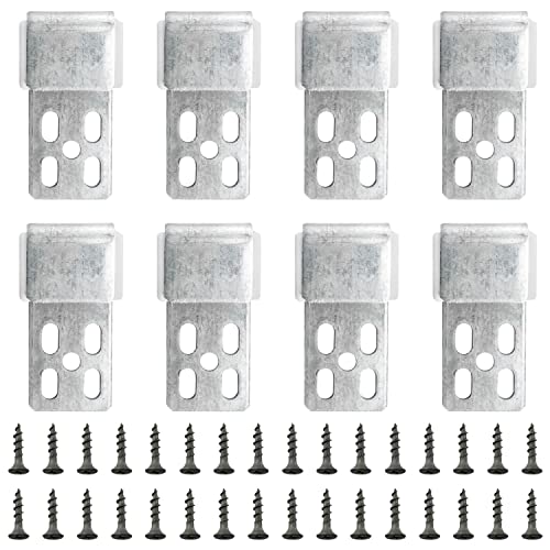 WHYHKJ 8pcs Couch Spring Repair Kit 5 Holes Fasteners Spring Buckle Spring Fixing Clip with 32pcs Mounting Screws for Sofa/Chair/Couch/Bed Spring Clips Repair Parts