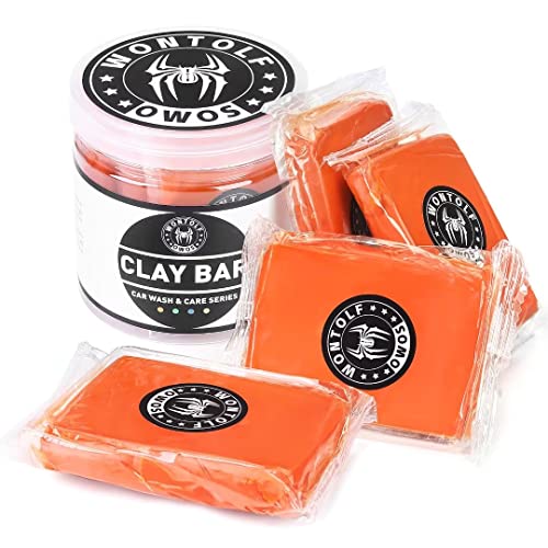 Wontolf Car Clay Bar 4 Pack 100g Bar Premium Grade Clay Bars Detailing Magic Clay Bar Cleaner Auto Wash Bars Car Detailing Kit with Washing and Adsorption Capacity for Car Wash