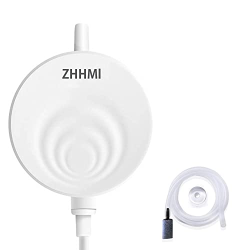 Aquarium Nano Air Pump Silent Oxygen Mini Air Pump,ZHHMl 2022 The New Small Oxygen Pump 4.5 ml/min 1w Oxygen Pump with Air Stone and Silicone Air Tube (White)