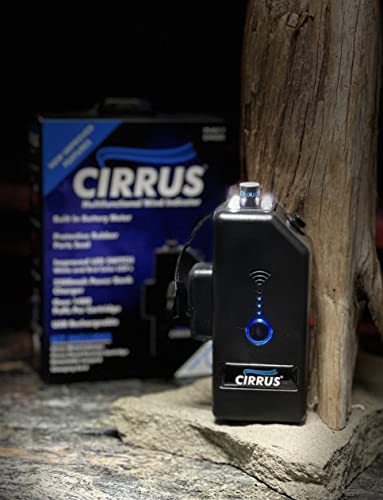 Cirrus Wind Indicator - K9 Dog Scent Training Smoke Indicator with LED Flashlight and Power Bank - Rechargeable Detector with Replacement Wind Direction Cartridges