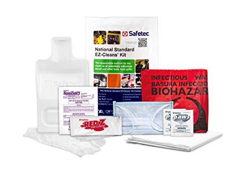 Safetec National Standard EZ-Cleans Kit (Poly Bag), Body Fluid Spill Kit (24 Kits/case)