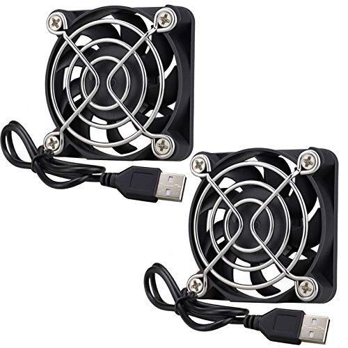 GDSTIME 2-Pack 50mm USB Fans, 5V Brushless DC Cooling Fan for Projector Humidifier Aromatherapy Small Appliances Series Replacement