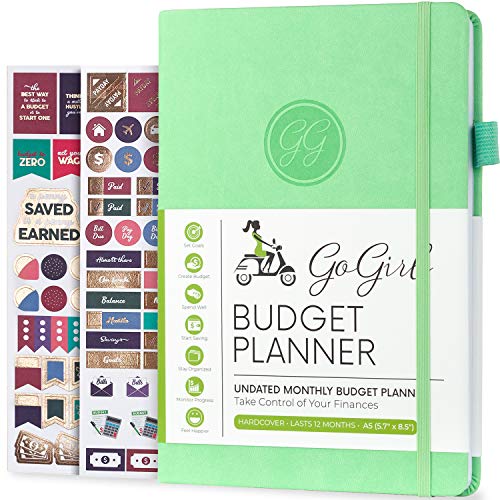 GoGirl Budget Planner  Monthly Financial Planner Organizer Budget Book. Expense Tracker Notebook Journal to Control Your Money. Undated  Start Any Time, A5  5.7" x 8.5", Lasts 1 Year  Mint Green