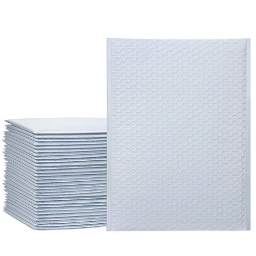 UCGOU Bubble Mailers 10.5x16 Inch White 25 Pack Poly Padded Envelopes Large #5 Mailing Packages Opaque Packaging Postal Self Seal Adhesive Waterproof Boutique Shipping Bags for Clothes