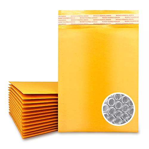 Coolpkg Kraft Bubble Mailer, Self seal Bubble Shipping Envelopes, Padded Evelopes, Made in USA (50, 4 * 8)