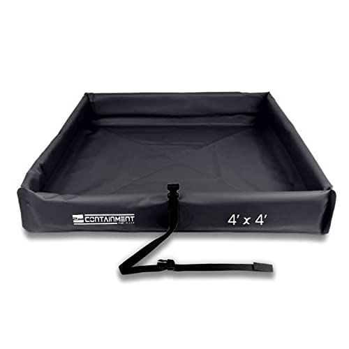 2nd Containment Folding Duck Pond - Portable Spill Containment Mini Berm - 22 oz PVC, 4x4x6 - Black