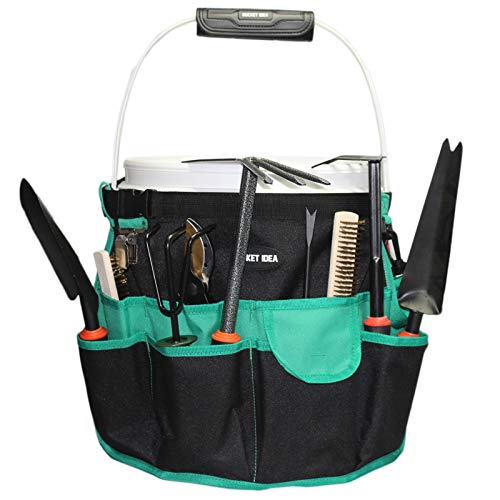 MELOTOUGH Bucket Idea Bucket Tool Organizer for Garden Tools Fit 3.5 to 5 Gallon Bucket (Green)