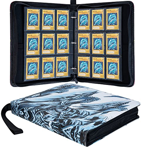 DRZERUI Binder for YuGiOh Card - Holds 900+ Yu-Gi-Oh Trading Cards, 9 Pocket Card Holder Book with Sleeves Compatible with Yugioh Cards