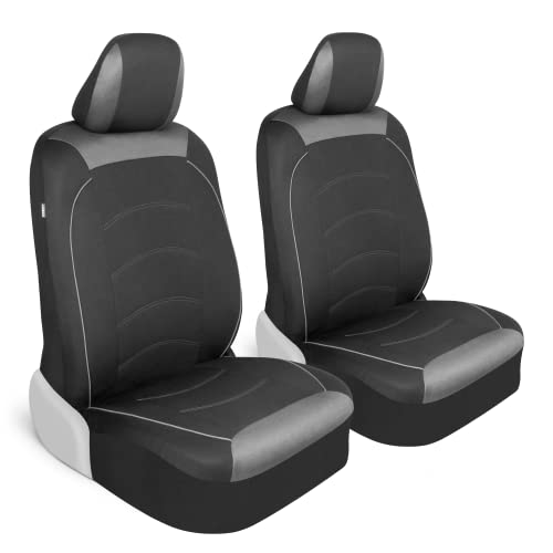 Motor Trend Black Cloth Car Seat Covers for Front Seats  Premium Automotive Bucket Seat Covers, Made for Vehicles with Removable Headrests, Interior Covers for Truck Van SUV