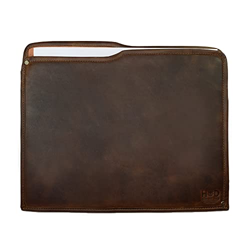 Hide & Drink, Rustic Leather Manila Folder, Document Holder/Office & Work Essentials Handmade, Includes 101 Year Warranty :: Bourbon Brown