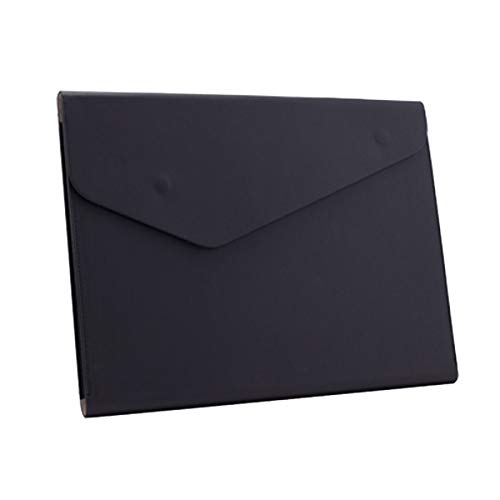 Enyuwlcm PU Leather A4 File Folder Document Holder Waterproof Portfolio Envelope Folder Case with Invisible Magnetic Closure Black