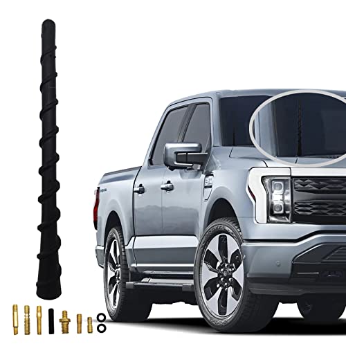 Patonu Black Spiral Antenna 7 Inch Universal Antenna Toppers Waterproof PVC Rubber Very Flexible Retrofit Antenna, for Trucks, Cars, SUVs