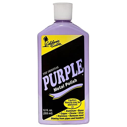 CALIFORNIA CUSTOM Products  The Original Purple Metal Polish, No Silicone, Body Shop Safe, Great for Aluminum, Brass, Copper, Chrome, Silver, Stainless and Gold, Made in The USA