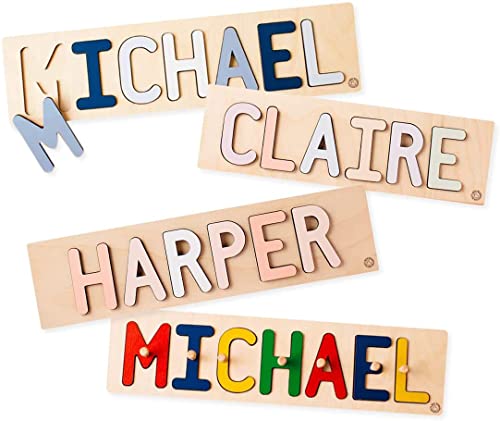 South Bend Woodworks Kids Personalized Wooden Name Puzzle  Up to 12 Characters