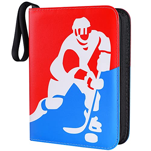 Hockey Card Binder with Sleeves, Holds 400+ Cards - 4 Pocket Trading Cards Album for Hockey Trading Cards & Sport Cards