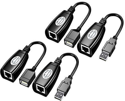 USB Over Cat6SNLLMZI USB RJ45 Extender Over Cat5/Cat5e/Cat6/Cat7/Cat8 Cable Extension Cable Connector Adapter - 2 Pairs