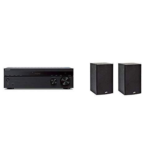 Sony STRDH190 2-ch Stereo Receiver with Phono Inputs & Bluetooth & Polk Audio T15 100 Watt Home Theater Bookshelf Speakers (Pair) - Premium Sound at a Great Value | Dolby and DTS Surround