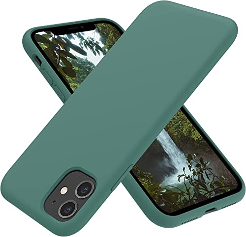 OTOFLY Soft Silicone Designed for iPhone 11 Cases,[Military Grade Drop Protection] [Anti-Scratch Microfiber Lining] Shockproof Protective Phone Case Slim Thin Cover 6.1 inch,Pine Green