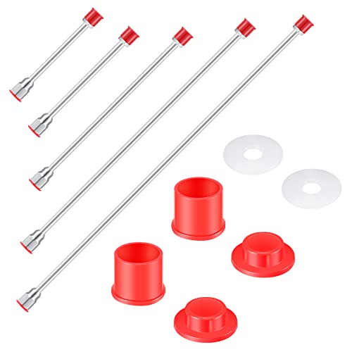 5 Pieces Airless Paint Sprayer Tip Extension Pole 5 Sizes Extension Rod for Airless Painting Spray Gun with Red Guard, 40 Inches, 29.95 Inches, 20 Inches, 12 Inches, 7.8 Inches