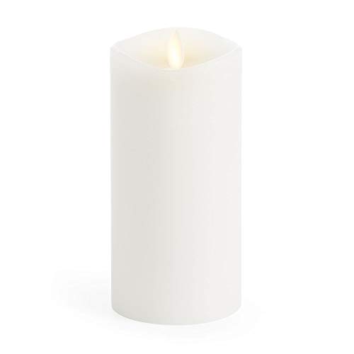 Luminara Flameless Pillar Candle Large (6.5 inches, Unscented), Flickering Real Flame Effect, Melted Edge, Smooth Wax, LED Battery-Operated Candles