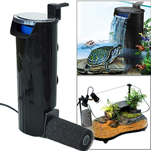 K1-Store Turtle Filter Aquarium Filter Low Water Level Internal Filter Waterfall Flow Aquarium Pump for Turtle Tank Fish Tank Reptiles Shrimp Frog Crab Tank Amphibian Tank(Filter 2020)