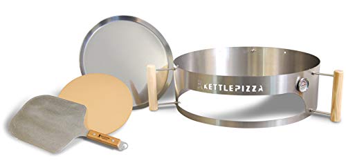 KettlePizza Pizza Oven Kit for 26 Inch Weber Kettle Includes Stone & Metal Peel - Weber 26 Pizza Oven
