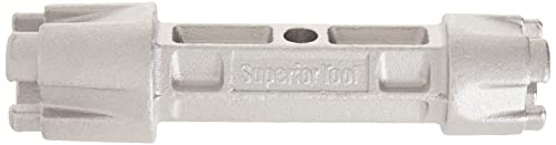 Superior Tool 06020 Tub Drain Wrench (Dumbell Wrench)-Dual Ended Drain Wrench that fits 3/8 or 1/2 Inch Ratchet Wrench