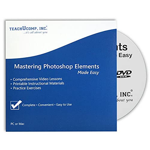 Learn Adobe Photoshop Elements 2021 DVD-ROM Training Tutorial Course- Video Lessons, Printable Instruction Manual, Quizzes, Final Exam and Certificate of Completion