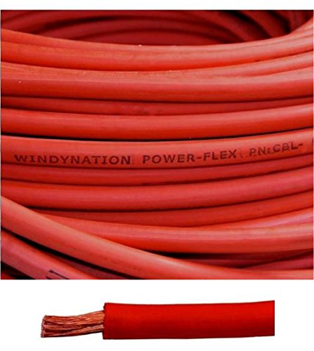 1/0 Gauge 1/0 AWG 20 Feet Red Welding Battery Pure Copper Flexible Cable Wire - Car, Inverter, RV, Solar