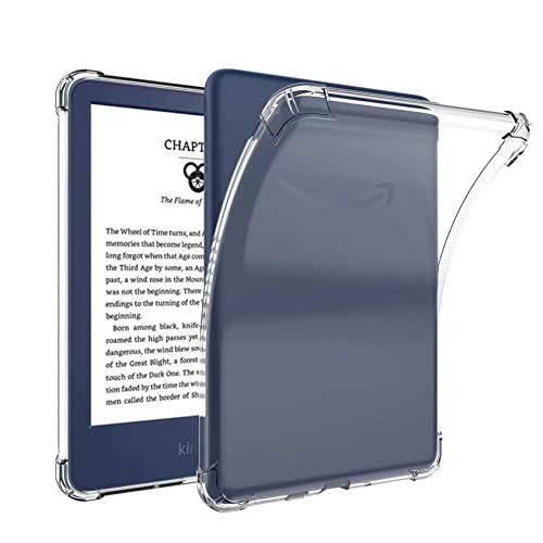SFFINE Clear Case for 6" All New Kindle 11th Generation 2022 Release (NOT FIT Kindle Paperwhite/Oasis),Thin Slim Soft Flexible Silicone TPU Rubber Back Cover Skin for Kindle 11th Gen 2022,Transparent