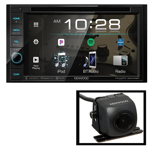 Kenwood DDX376BT Double DIN in-Dash 6.2 DVD Receiver with Bluetooth | Car Stereo Receiver | Clear Resistive Touch Panel | Plus Kenwood CMOS-130 Rearview Camera with Universal Mounting Hardware