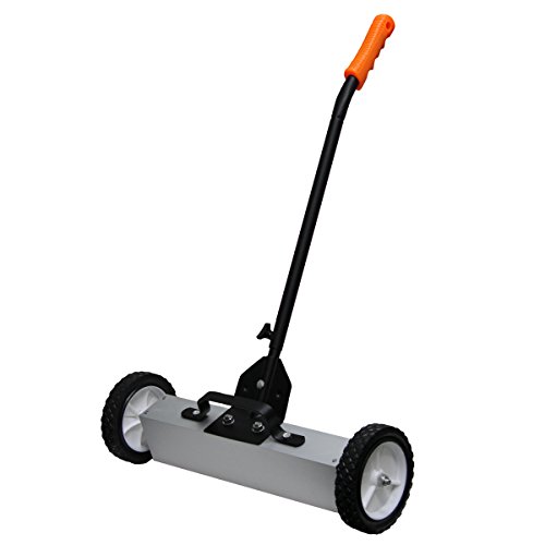Grip 18" Rolling Magnetic Sweeper - 30 Pound Capacity - Extends from 25" to 40" - Easy Cleanup of Workshop, Garage, Construction