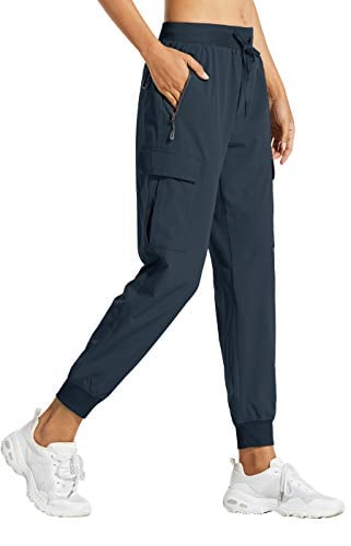 Libin Women's Cargo Joggers Lightweight Quick Dry Hiking Pants Athletic Workout Lounge Casual Outdoor, New Navy M