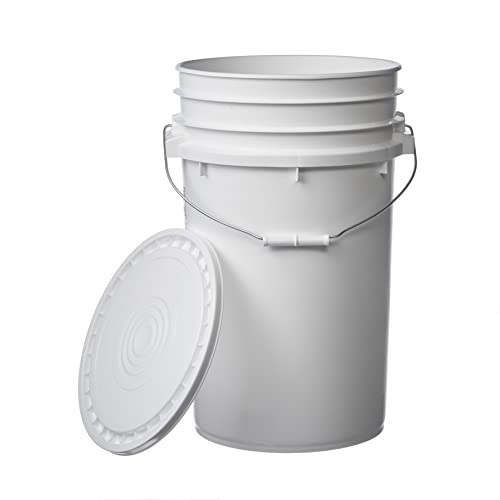 Hudson Exchange Premium 7 Gallon Bucket with Lid, HDPE, White