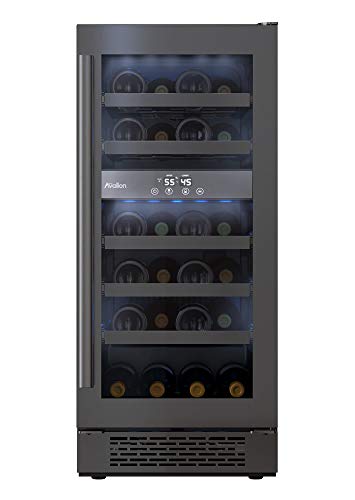 Avallon AWC151DBLSS 15 Inch Wide 23 Bottle Capacity Free Standing Wine Cooler with LED Lighting and Double Pane Glass