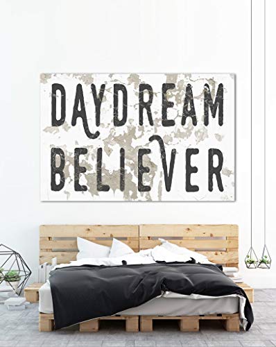 FADALO ART Vintage Background Canvas Wall Art Prints Decor Daydream Believer for Living Room Bedroom Farmhouse Quotes Poster Framed Modern Artwork Painting Picture Rustic Home Decoration 24 inchx36 inch, Colorful#08