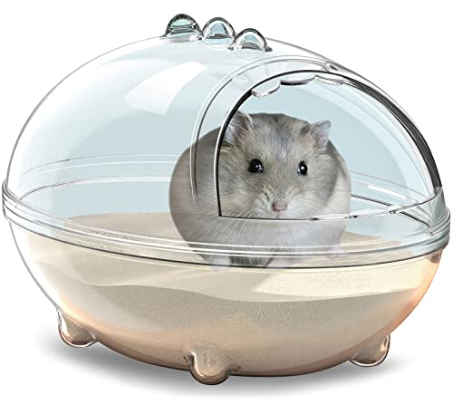 lazYYzal Hamster Bathroom,Hamster Bathtub Box,dust Bath for Hamster,Hamster Sand Bath Container,Hamster Bath,Hamster Bathing Bowl,Transparent Beds,Hamster Bathtub Toilet for Hamster Accessories (S)