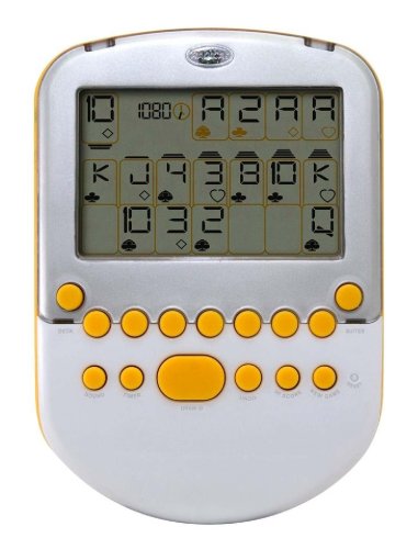 Mattel Big Screen Solitaire - White/ Silver with Yellow Accents