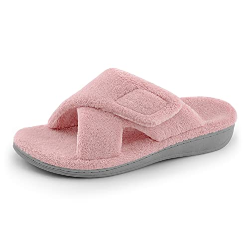 BCSTUDIO Orthotic Women Slippers with Arch Support Fuzzy Orthopedic Ladies Slippers for Plantar Fasciitis Fluffy Cozislides Slides (10, Pink, numeric_10)