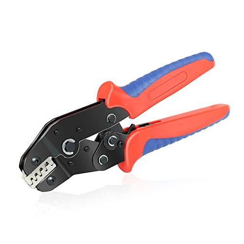 HKS Non-insulated 24-16 AWG Open Barrel Crimping Tool 0.25-1.5mm, Ratcheting Crimper for Dupont Molex JST TE Terminals & EPC PCIE SATA Pins - SN-58B