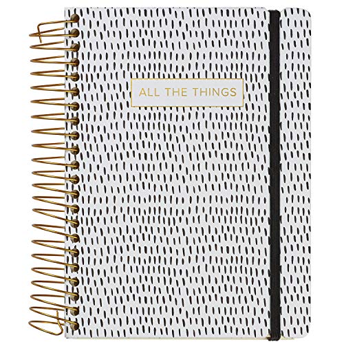 C.R. Gibson Black and White ''All The Things'' Three-In-One Blank, Lined, and Dot Grid Notebook, 6.25'' W x 8.3'' L, 480 Pages