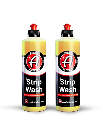 Adam's Strip Car Wash Soap - Sealant & Car Wax Remover Shampoo Salt Remover, Presoak & Acidic Wash | Foam Cannon, Foam Gun | Safe For Paint Glass Wheel Ceramic Coating (16 fl. oz (2-Pack))